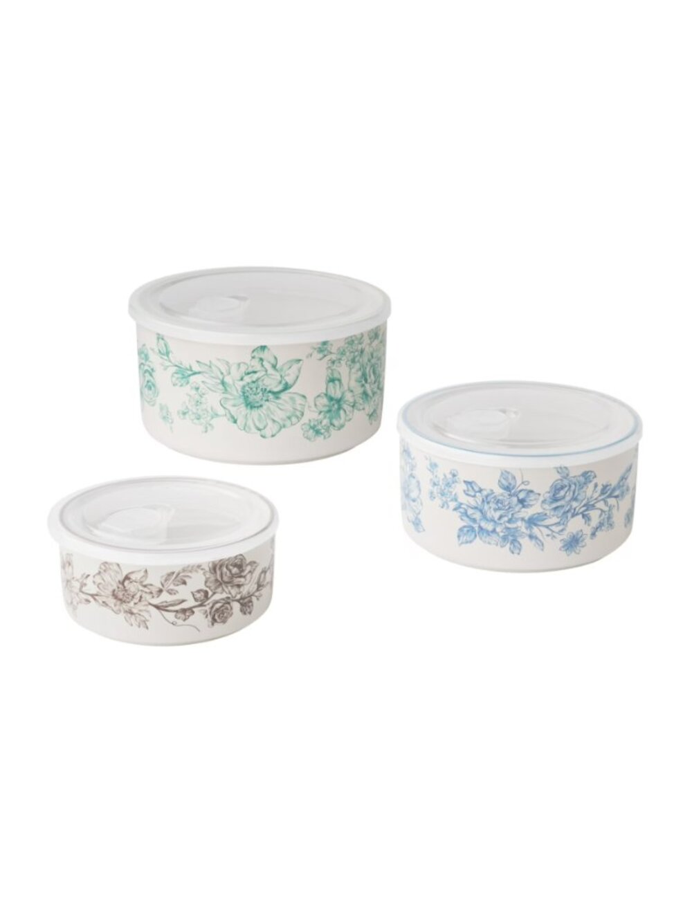 The Pioneer Woman Home Green Agatha 6-Piece Storing Nesting Baker Set with Lids
